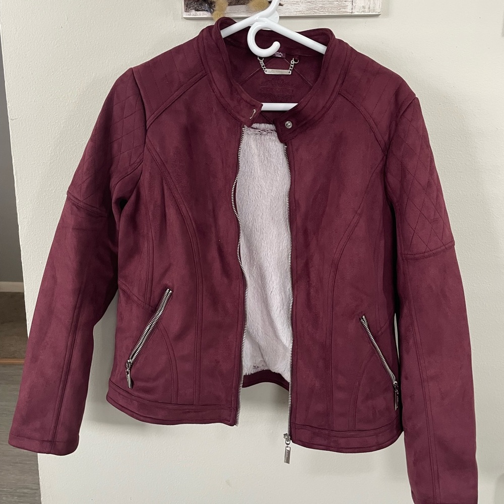 🍷JOUJOU- maroon suede jacket